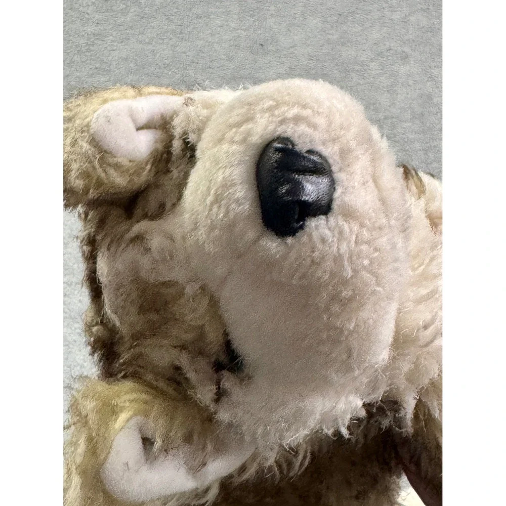 Folkmanis Wolf Plush Stuffed Animal Hand Puppet Blue Eyes Brown Cream Faux Fur